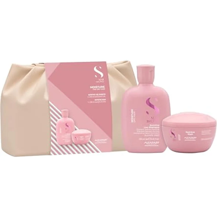 Alfaparf Moisture Duo Kit, Haarshampoo und Nutritive Maske für intensive Feuchtigkeit, 250 ml & 200 ml, vegan – Bild 1