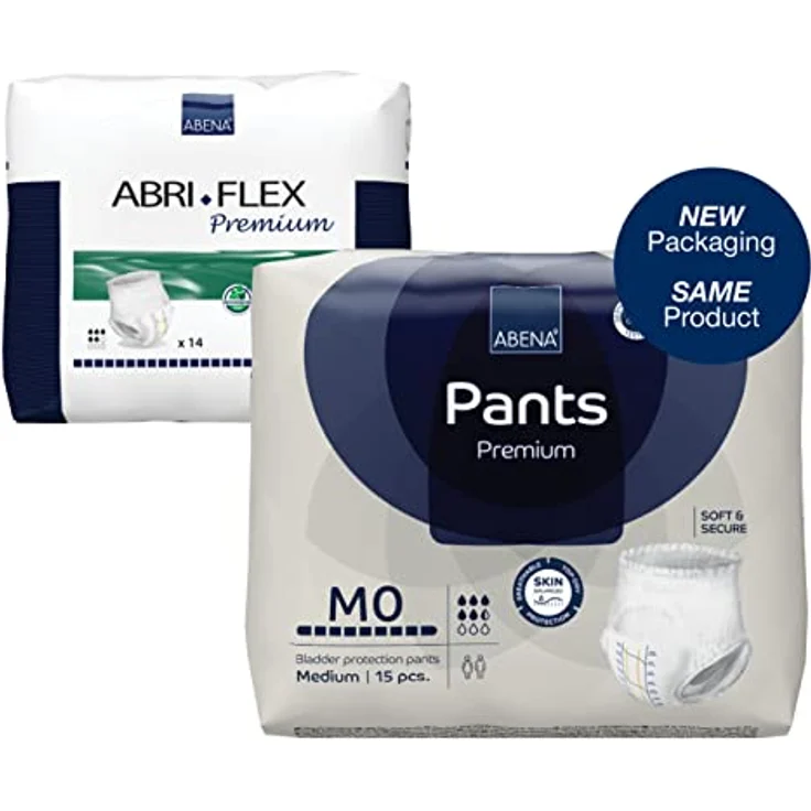 Abena Pants Premium Inkontinenz-Hose, Inkontinenz-Hose für Damen und Herren, diskret, schützend, atmungsaktiv, bequem, Größe M 0, 80-110 cm Taille, 900 ml Saugfähigkeit, 15 Stück – Bild 1