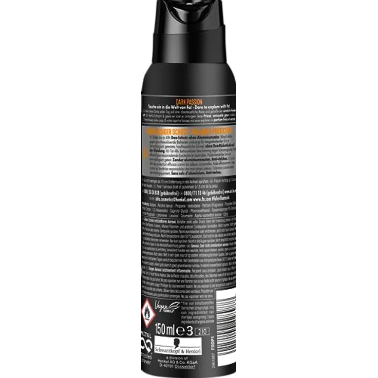 Fa Dark Passion Deo Spray, 150 ml, Anti-Transpirant mit 48h Schutz, vegan, hautfreundlich – Bild 2