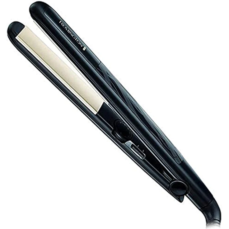 Remington S 3500 Haarglätter, 43 Watt, bis max. 230 °C, stufenlose Temperaturregelung, Verriegelungsfunktion, Spannungsanpassung, Ionen-Technologie, federnde Platten, inkl. Aufbewahrungstasche, schwarz – Bild 2