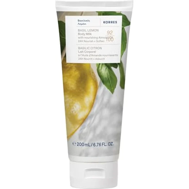 Korres Basil Lemon Bodymilch 200 ml, erfrischende Lotion für langanhaltende Feuchtigkeit und Geschmeidigkeit – Bild 2