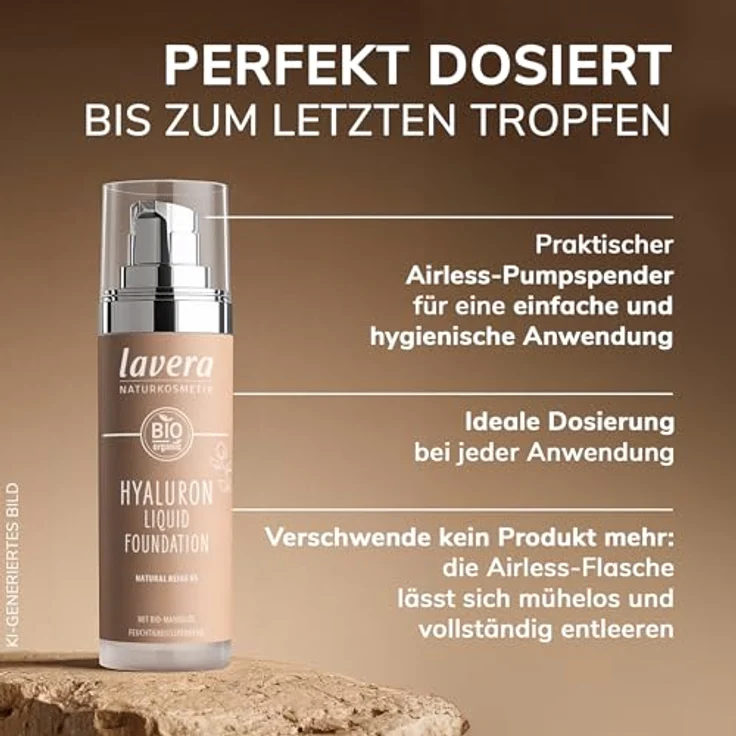 Lavera Hyaluron Liquid Foundation 30 ml Nr. 05 - Natural Beige – Bild 8