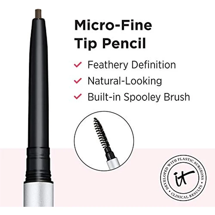 IT Cosmetics Brow Power Micro Universal Taupe Augenbrauenstift - imitiert das Aussehen von Echthaar - Budge-Proof Formel - Built-in Spoolie - 0,5g – Bild 4