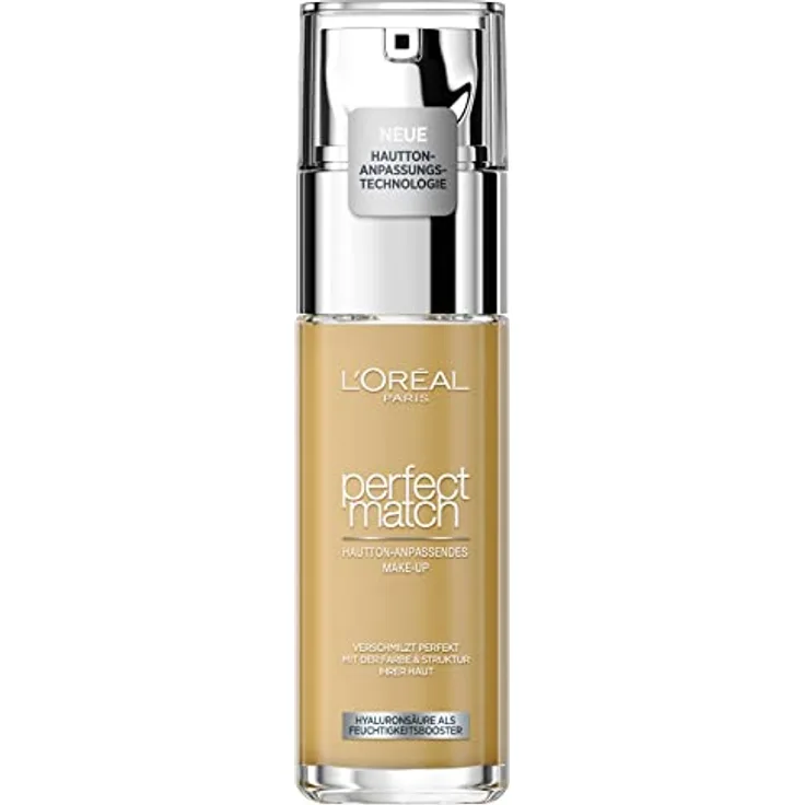 L'Oréal Paris Make up, Flüssige Foundation mit Hyaluron und Aloe Vera, Perfect Match Make-Up, Nr. 6.5.N Desert, 30 ml