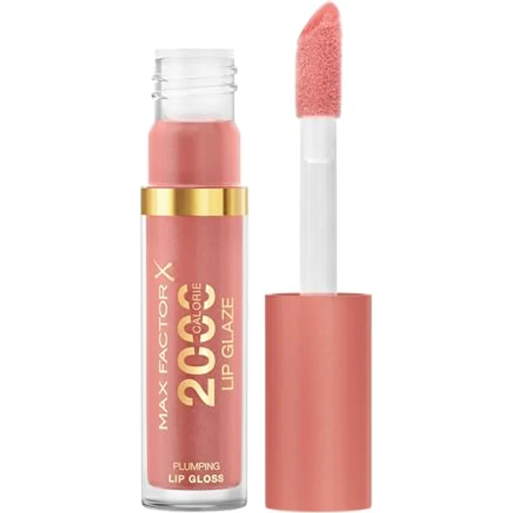 Max Factor 2000 Calorie Lip Glaze, farbiges Hochglanz-Lipgloss mit Volumen-Effekt, Nährstoffkomplex mit Hyaluron und Squalan, vegan, Fb. 075 Pink Fizz, 4.4ml – Bild 1