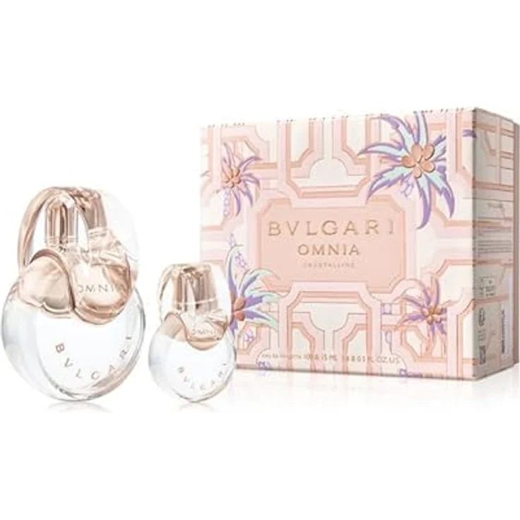 BVLGARI Omnia Crystalline Eau de Toilette Set, 100ml & 15ml, hochwertiges Damenduftset