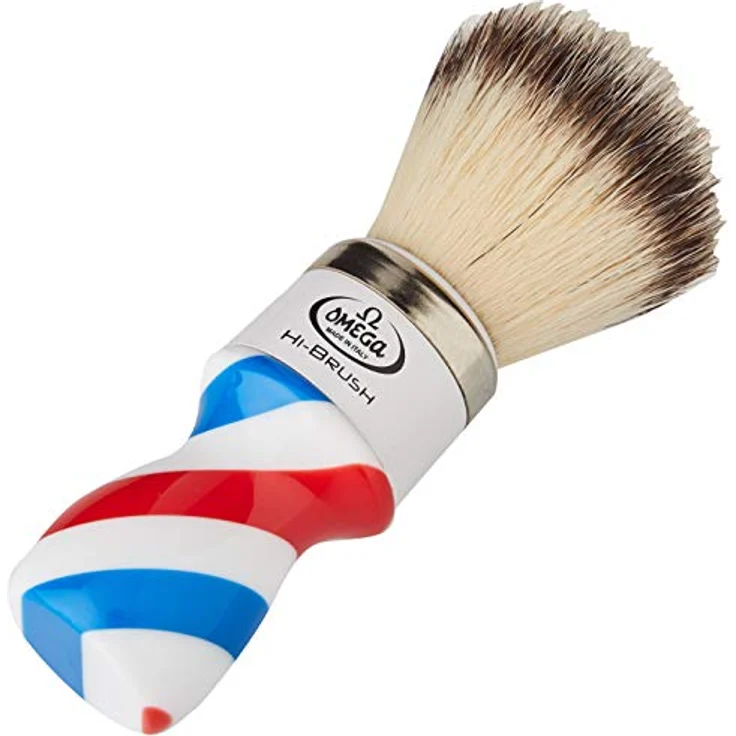 Omega Pennelli Omega Rasierpinsel 46806 Hi Brush mit Barber Pole Griff – Bild 3