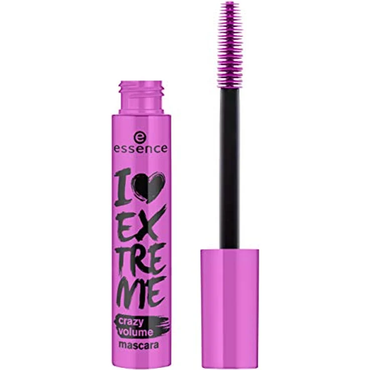 essence I LOVE EXTREME crazy volume mascara, Wimperntusche, schwarz, schwunggebend, verlängernd, volumengebend, langanhaltend, vegan, ohne Parfüm, ohne Alkohol (12ml) – Bild 1
