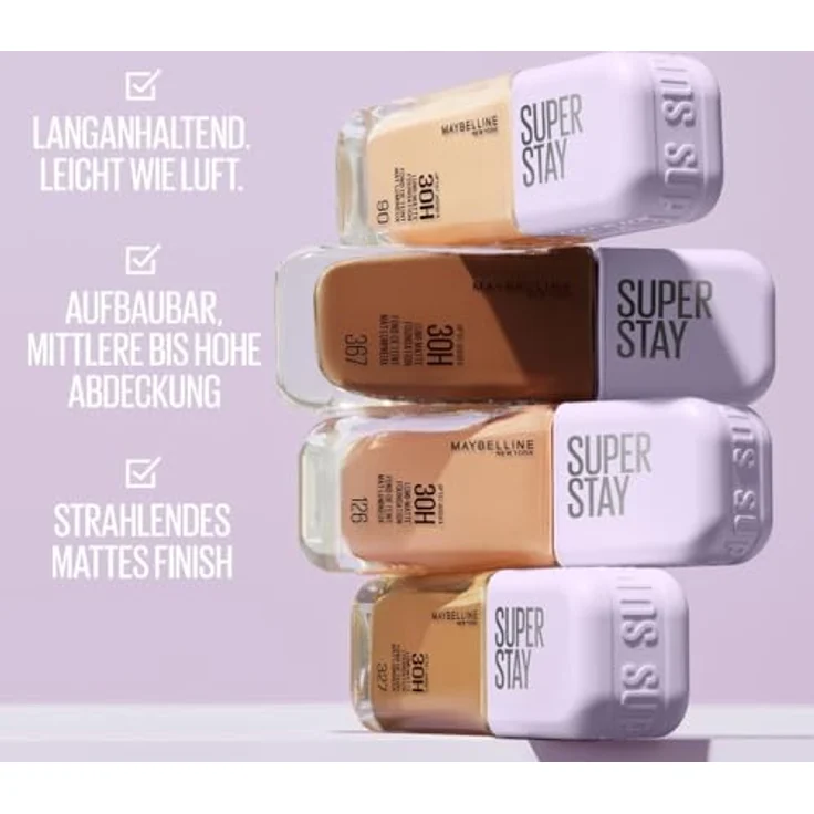 Maybelline Super Stay Lumi Matte Foundation, 35 ml, strahlender Teint mit Air-Flex-Technologie, Farbe 115 – Bild 3
