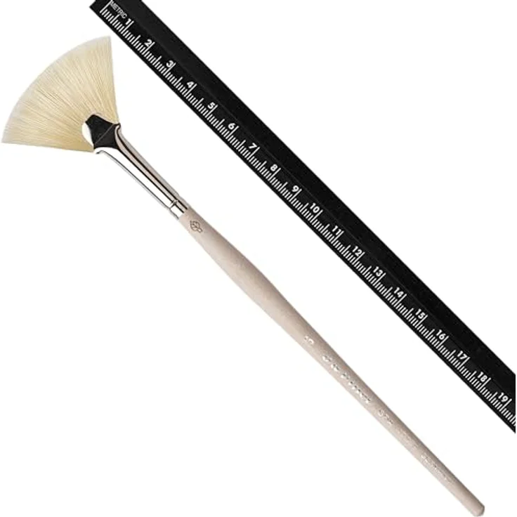 da Vinci SPA Masken-Fächerpinsel, Kunstfaser, für Gesichtsmasken & Peelings, sanft & präzise, weißer Holzgriff, Handmade in Germany, Größe 5 – Bild 3