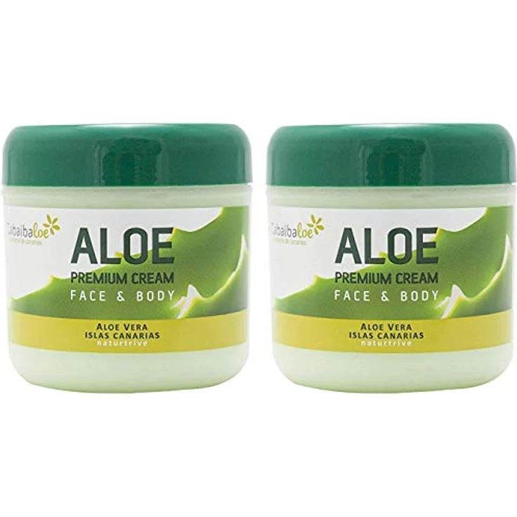 Tabaibaloe Aloe Vera Körpercreme, 100% natürliche Feuchtigkeitspflege für Gesicht und Körper, 2 x 300 ml – Bild 1