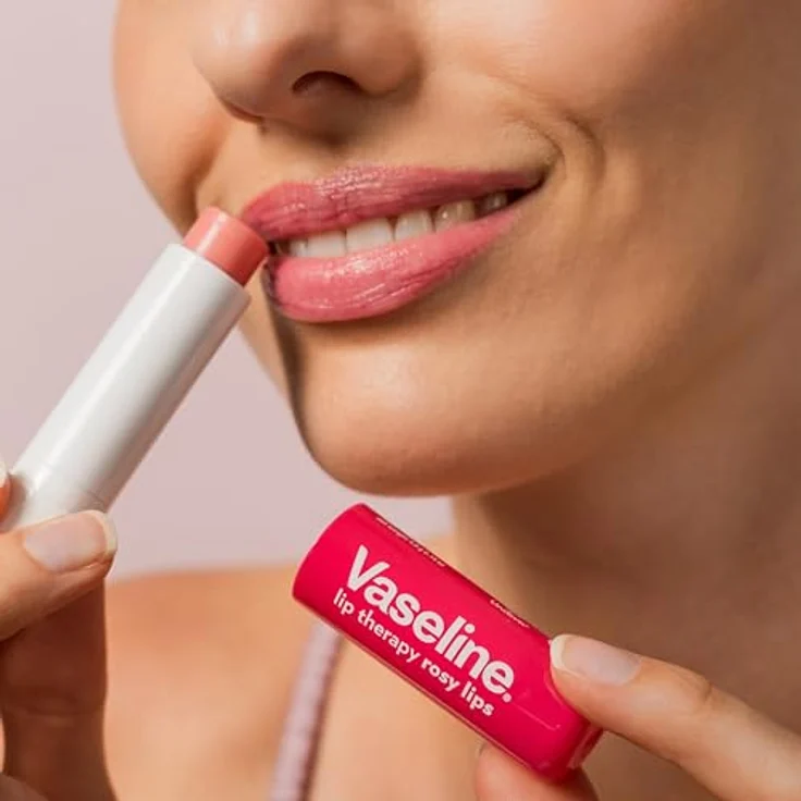Vaseline Lip Therapy Rosy, Getönter Lippenbalsam mit Mandel- und Rosenöl, 48h Feuchtigkeit, 4.8 g – Bild 5