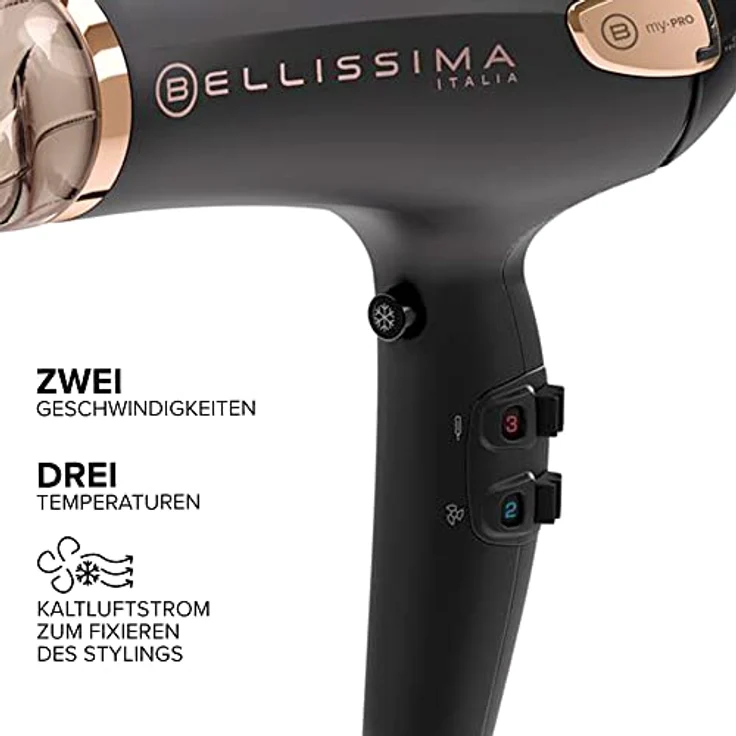 Imetec Bellissima My Pro Ceramic P5 3800, Profi-Haartrockner, Keramik-Technologie, 2300 W, sehr schmale Düse, Ionen-Technologie – Bild 7