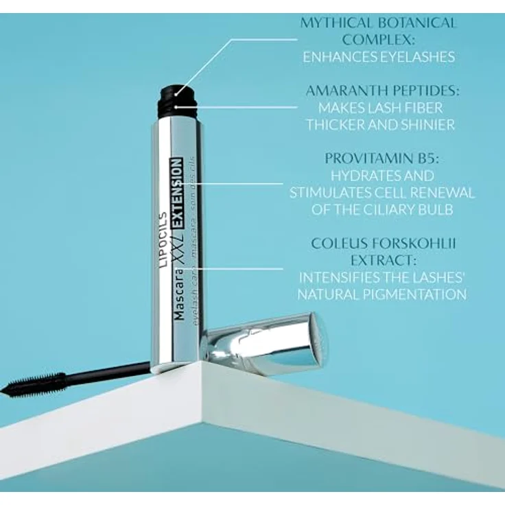 Talika Lipocils Mascara XXL Extension, verlängernde Wimperntusche mit Volumen- & Längeneffekt, Farbton black, 8.5 ml – Bild 2