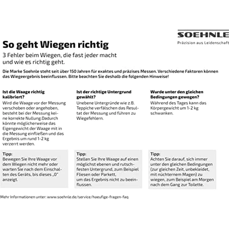 Soehnle Digitale Personenwaage Style Sense Connect 100 mit Bluetooth und App-Anbindung, Waage mit großer LCD-Anzeige, Personenwaage für max. 180 kg – Bild 10