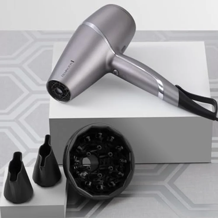 Remington AC9800 PROluxe You Haartrockner, 2400W, Kaltstufe, inkl. 3 Aufsätze Diffusor, grau – Bild 3