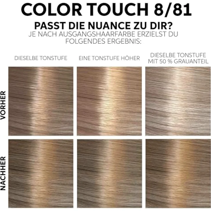 Wella Professionals Color Touch demi-permanente Haarfarbe ohne Ammoniak – Haarfärbemittel zur Farbauffrischung und Grauhaar-Abdeckung – Ansatz-Kit inkl. Haarmaske – 8/81 Pearl Blonde (130 ml) – Bild 5