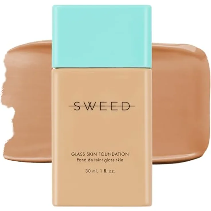 Sweed Glass Skin Foundation, 30 ml, flüssige Textur, mittlere Deckkraft, vegan, für alle Hauttypen