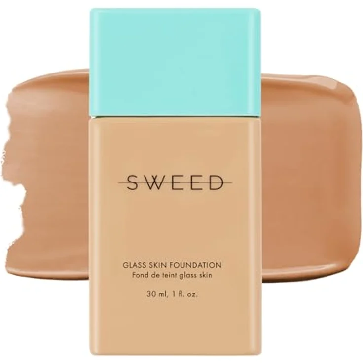Sweed Glass Skin Foundation, 30 ml, flüssige Textur, mittlere Deckkraft, vegan, für alle Hauttypen – Bild 1