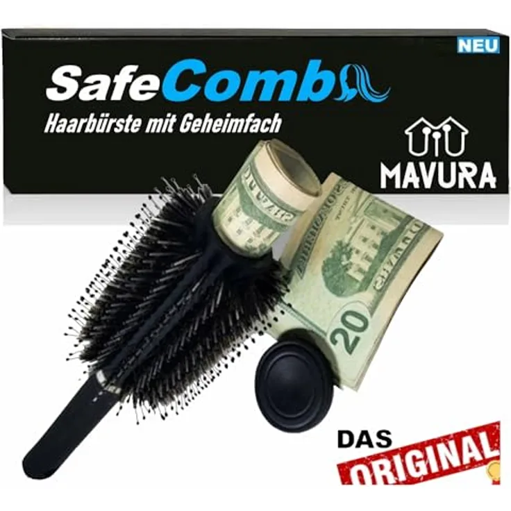 SafeComb Haarbürste mit Geheimfach Geldversteck Geheimversteck, Wertsachen Geld Safe Tresor Versteck