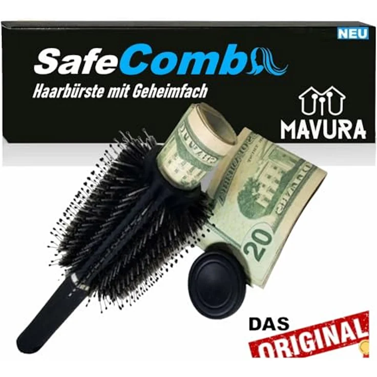 SafeComb Haarbürste mit Geheimfach Geldversteck Geheimversteck, Wertsachen Geld Safe Tresor Versteck – Bild 1