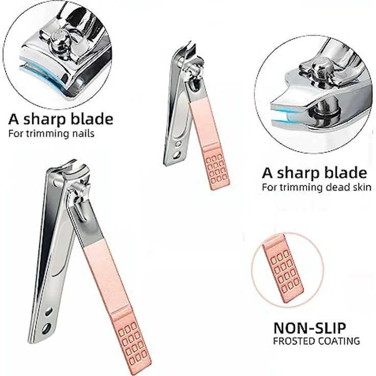 walentin profwr Maniküre Set, 7-teiliges Nagelknipper Set mit tragbarem Lederetui, für Frauen und Männer, in kompakter Größe 11x7x2.5 cm – Bild 5