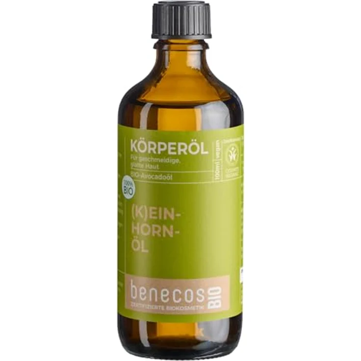 Benecos Körperöl Avocadoöl 100ml, kaltgepresstes Pflegeöl für geschädigte Haut, zieht schnell ein – Bild 1