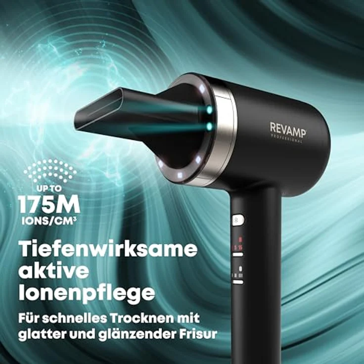 Revamp Professional Haartrockner Tri-Care Infrared Ionic Hair Dryer DR-7250-EU, 3 Stylingaufsätze, ionisierende Anti-Frizz-Technologie, Unisex – Bild 6