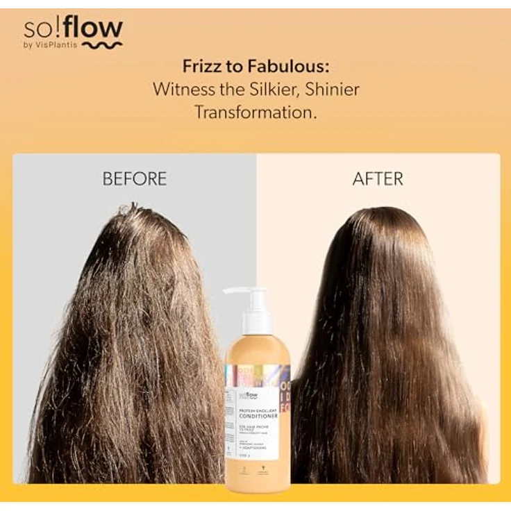 Vis Plantis So!Flow Protein-Emollient Conditioner, 400ml für mittelporiges und krauses Haar, vegan, mit Arganöl und Aloe Vera – Bild 4