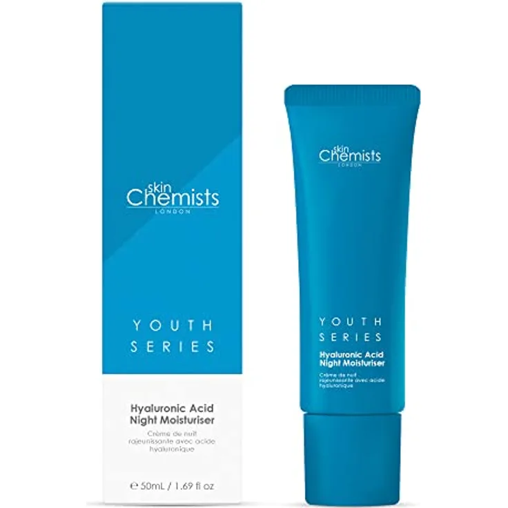 Skin Chemists Anti-invecchiamento Hyaluronic Acid 1% Crema da notte - 50 ml | Protegge dalle linee sottili e dalle rughe