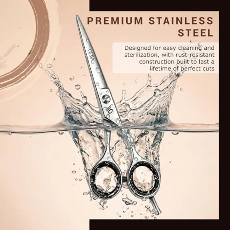 OCBA 6 Zoll Friseurschere, Professionelle Haarschneideschere aus rostfreiem Edelstahl mit ergonomischem Design, Silber – Bild 2