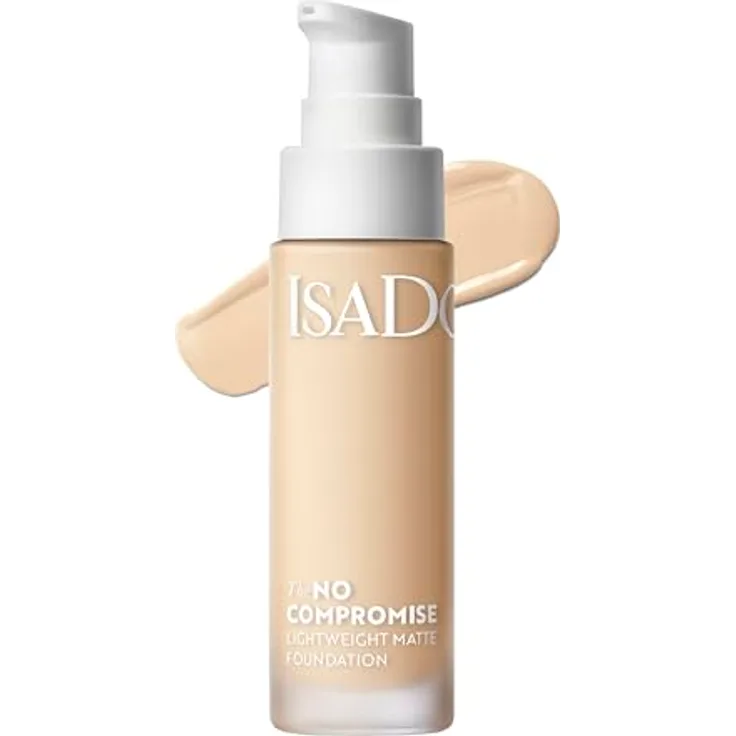 Isadora No Compromise Lightweight Matte Foundation (1W, 30 ml) - Langanhaltend, atmungsaktiv, wasserresistent