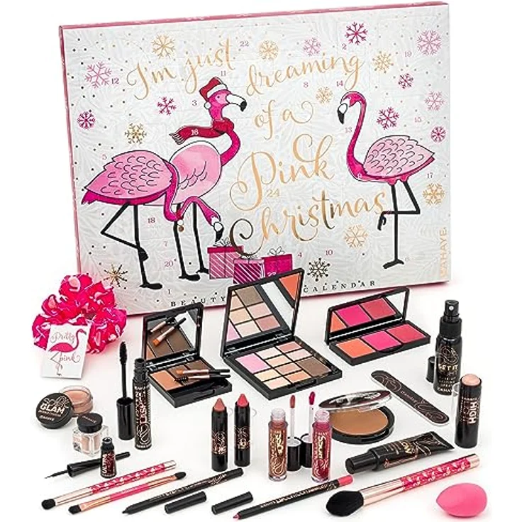 Beauty Adventskalender "PINK FLAMINGO X-MAS" 2023, LAHAYE, 24 hochwertige Produkte, Geschenkset- - Preisvergleich – Bild 1