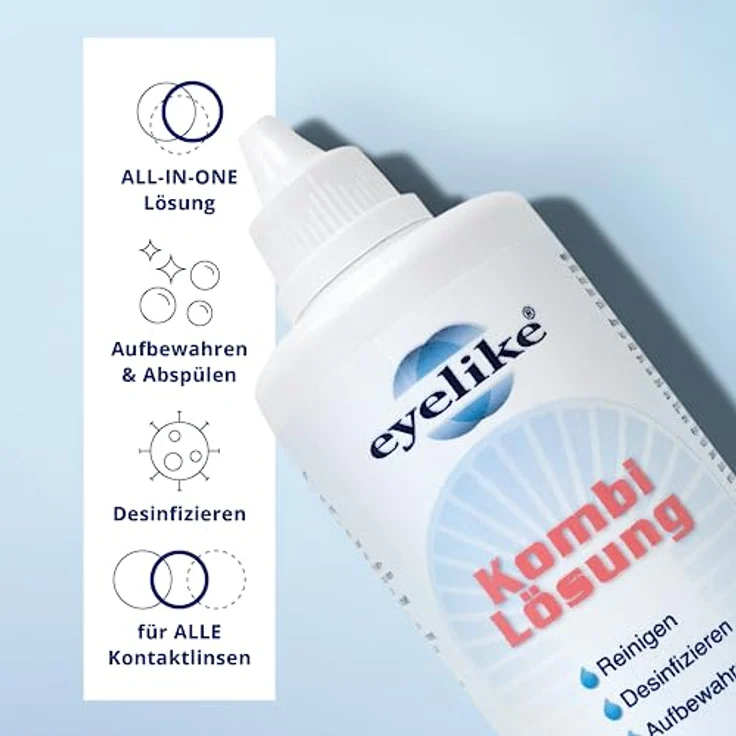 Eyelike Kombi-Lösung 360ml All-in-One-Lösung zur Reinigung, Desinfektion & Aufbewahrung – Bild 5
