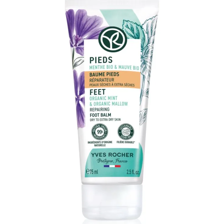 Yves Rocher Pieds regenerierender Balsam für Füße, 75 ml, mit organischer Minze und Malve, beruhigend und nährend