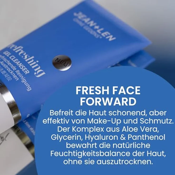 Jean & Len Refreshing Gel Cleanser, ölfreies Reinigungsgel für jeden Hauttyp, parfümfrei, vegan, 125 ml – Bild 3