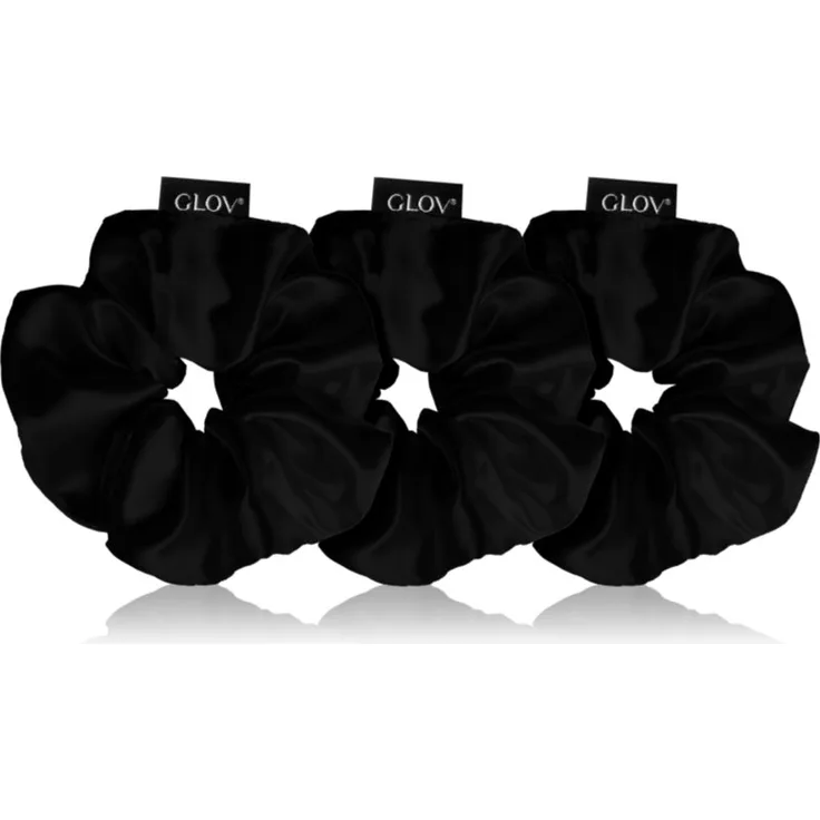 GLOV Satin Scrunchies S/M/L Haargummis Black 3 St.