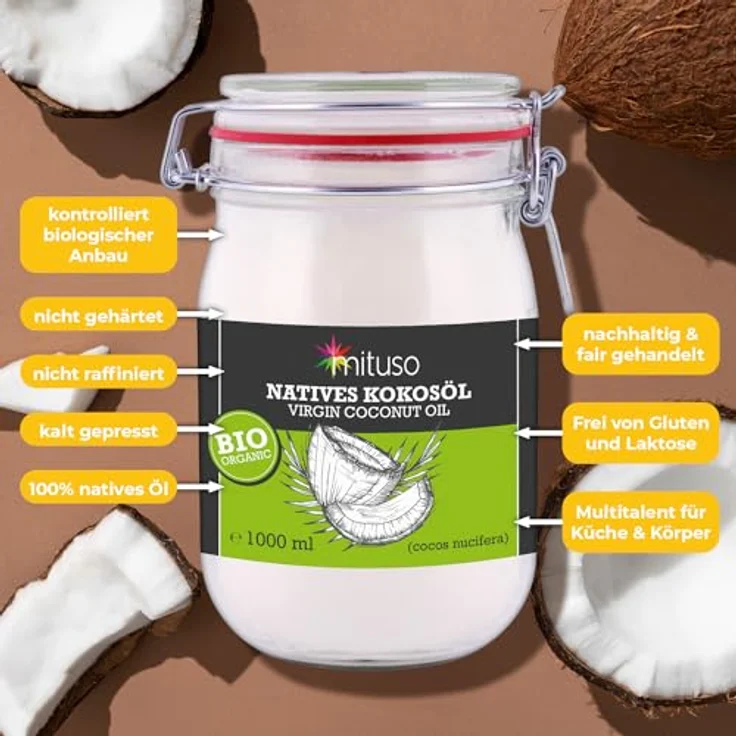 mituso Bio Kokosöl nativ 1000 ml  – Bild 3
