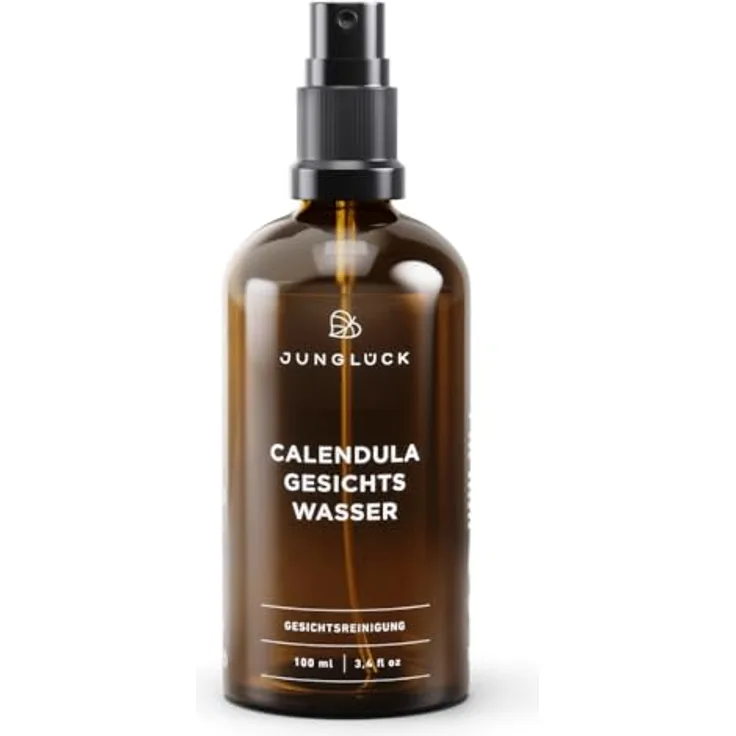 JUNGLÜCK Calendula Gesichtswasser, 100ml Vegan | Beruhigendes Gesichtsreinigungsspray mit BIO Calendula, klärt porentief und schützt vor Feuchtigkeitsverlust