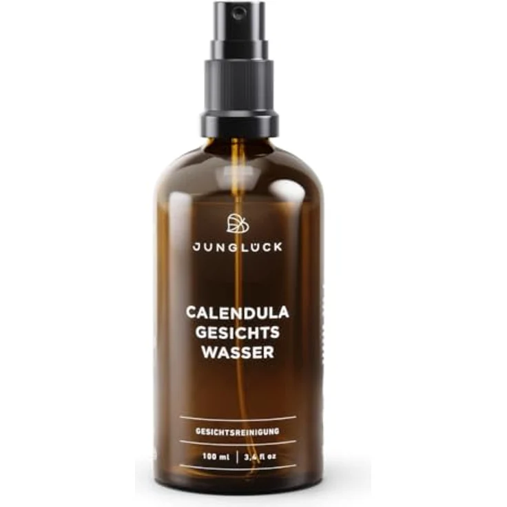 JUNGLÜCK Calendula Gesichtswasser, 100ml Vegan | Beruhigendes Gesichtsreinigungsspray mit BIO Calendula, klärt porentief und schützt vor Feuchtigkeitsverlust – Bild 1