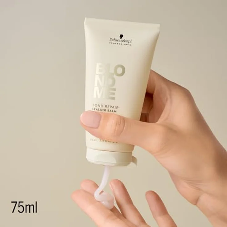 Schwarzkopf Professional BLONDME Bond Repair Sealing Balm Leave In Haarlotion Hitzeschutz Anti Frizz Versiegelt Gespaltene Spitzen Glättend Und Stärkend 75 ml, Haarpflege Conditioner – Bild 2