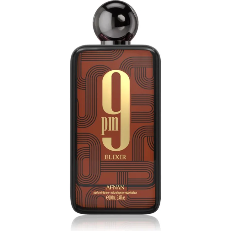 Afnan 9 PM Elixir, Unisex Parfüm Extrakt 100 ml, orientalischer würziger lediger Duft für besondere Anlässe