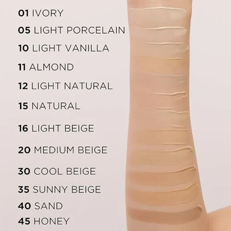 Eveline Cosmetics Wonder Match Luxus-Adaptive Foundation - Farbton Nr. 45 Honey | Vegan, Ölfrei, Perfekte Deckkraft & 24H Makelloses Finish, 30ml – Bild 2