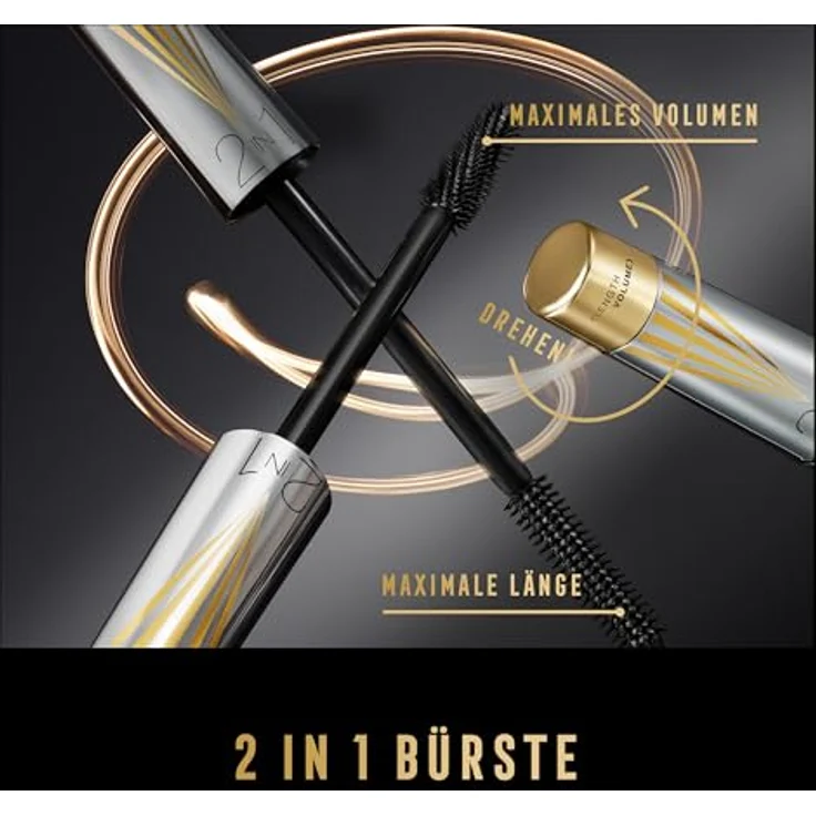 Max Factor Masterpiece Lash Wow Mascara, 2 in 1 Bürste für längere, geschwungenere und vollere Wimpern, Farbton Black Brown, 7 ml – Bild 8