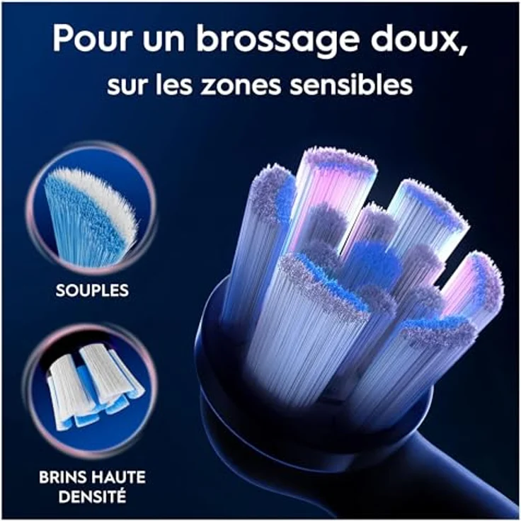 Oral-B Gentle Care Ersatzbürsten, Schwarz, weich, für empfindliches Zahnfleisch, rund, passend für elektrische Zahnbürsten Oral-B iO, 4 Stück – Bild 4