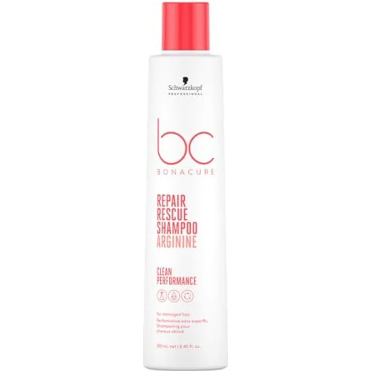 Schwarzkopf Professional Bonacure Repair Rescue Shampoo Für Strapaziertes Haar Veganer Pflegekomplex Arginin Hitzeschutz UV Schutz Feuchtigkeitsspendend Regeneration Frei Von Sulfaten 250 ml – Bild 1