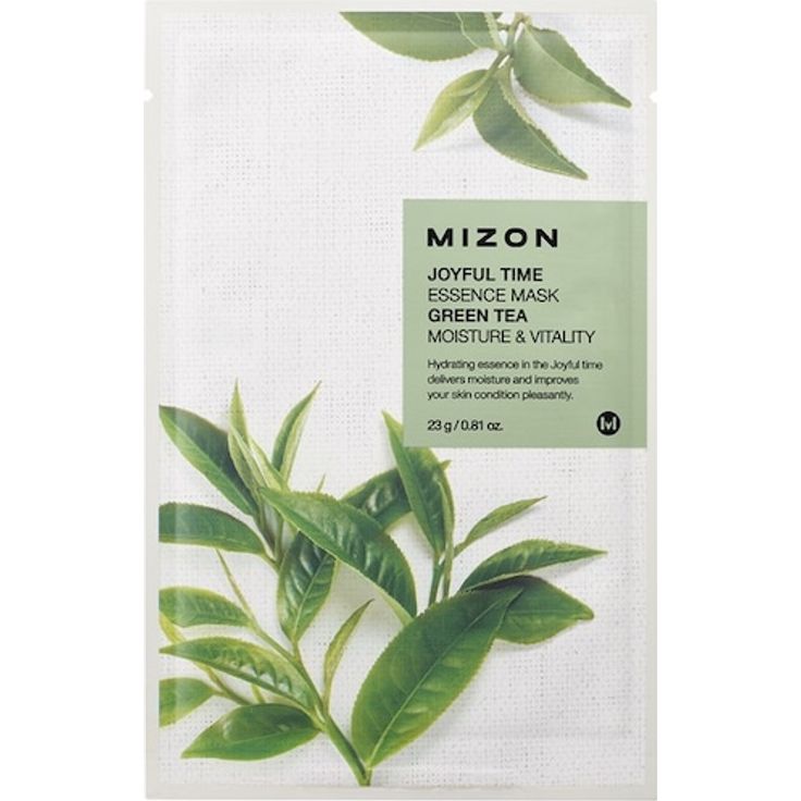 Mizon Essence Mask Green Tea, Tuchmaske für entspannende Hautpflege, 23 g