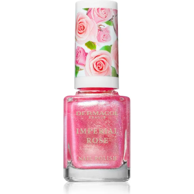 Dermacol Imperial Rose Nagellack, glitzernder Farbton 02, 11 ml mit intensivem Glanz und langanhaltender Farbe