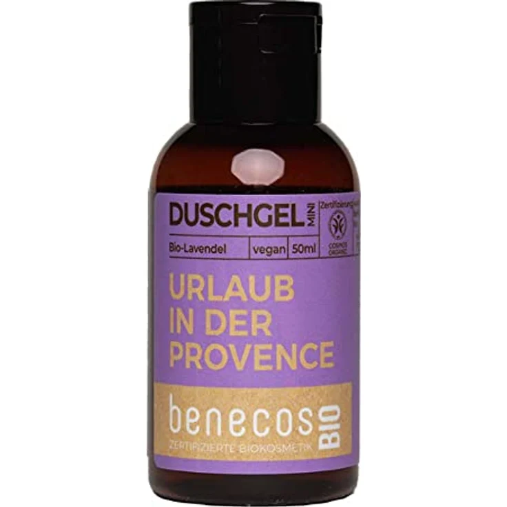Benecos Lavendel Duschgel, Mini Reisegröße 50ml, 2er Pack mit Bio-Lavendelblütenauszug und Bio-Apfelsaft