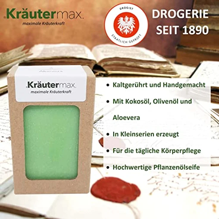 Aloe Vera Seife Seifenstück Plastikfrei für Gesicht Haut und als Handseife 1 x 100 g – Bild 5